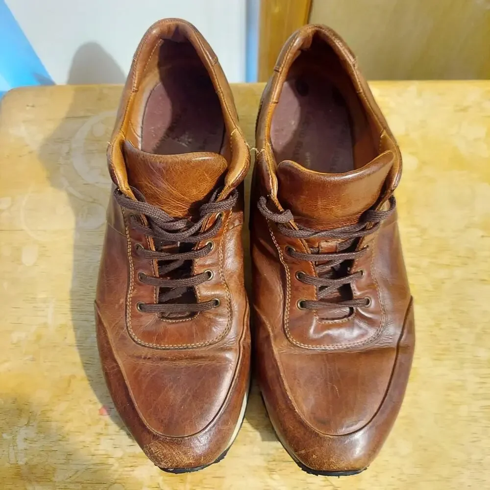 Benheart Baldi H900 Men's US 12 Brown Leather Lace Up Oxford Dress Sneaker Shoes